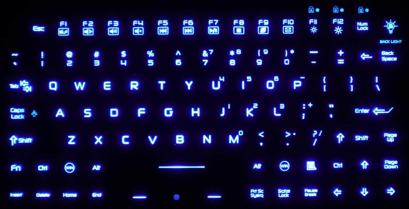 DSI Compact LED Backlit Keyboard with Integrated Mouse Button IP68 Waterproof Silicone IKB850BL - Image 1